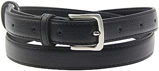 Maikun Womens Belt Skinny Leather Solid Color Pin Buckle Simple Waist for Girls Ladies