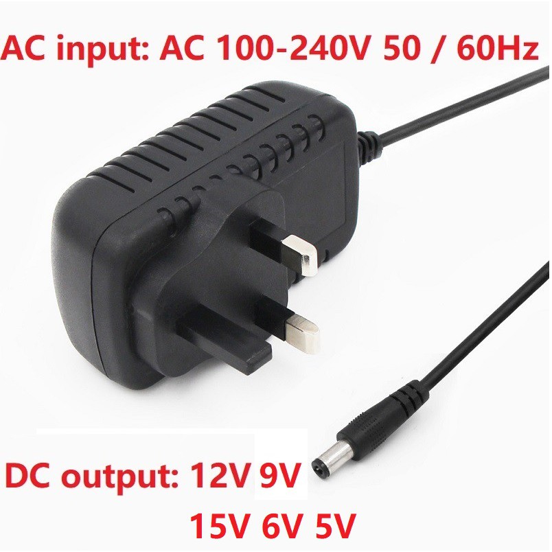 uk plug ac to dc power adapter 5v 6v 9v 12v 15v 18v 24v ac power supply transformer adapter converter wall charger