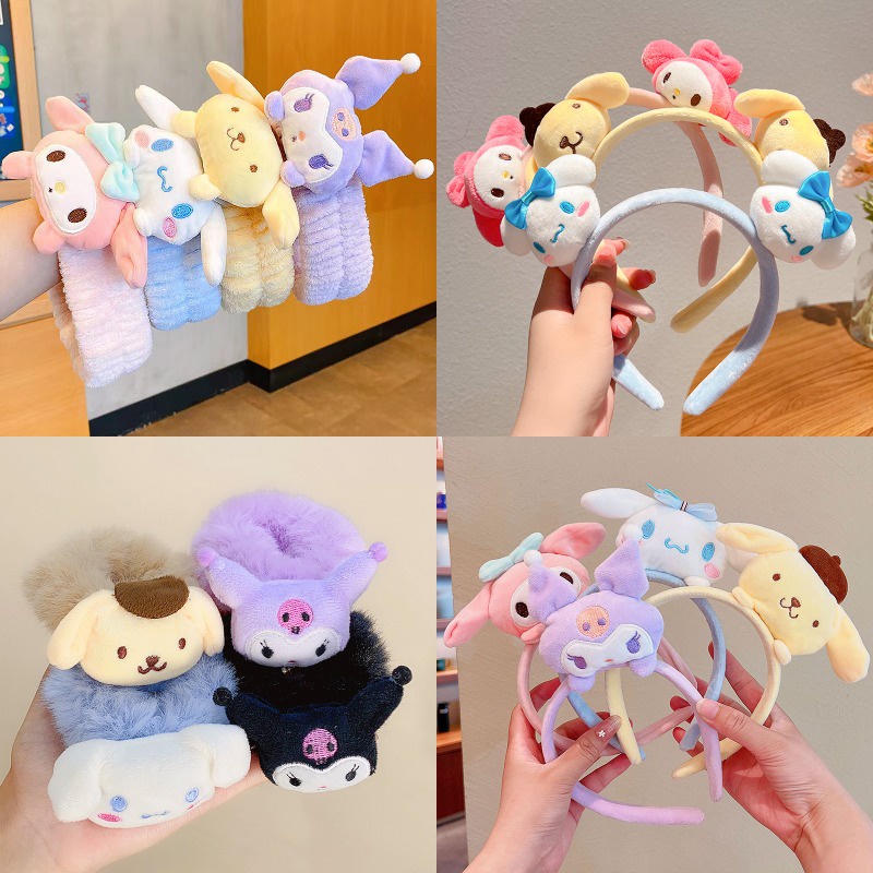 Korean Style Plush Laurel Dog Hairband Women Fashion Lovely Cartoon Headband Sanrio Hair Accessories
