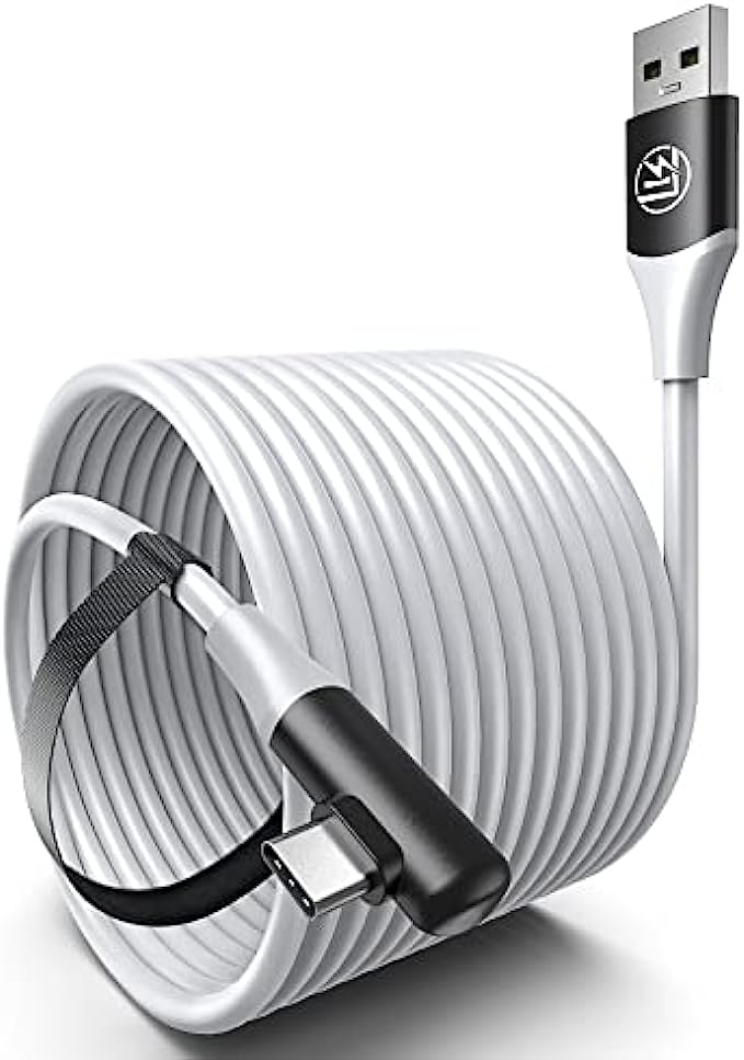 LK 16 FT Link Cable Compatible with Oculus/Meta Quest 2/1 and PC/Steam VR,VR Link Headset Cable High Speed PC Data Transfer Charging USB 3.0 to USB C Cable for VR Headset and Gaming PC (Grey)
