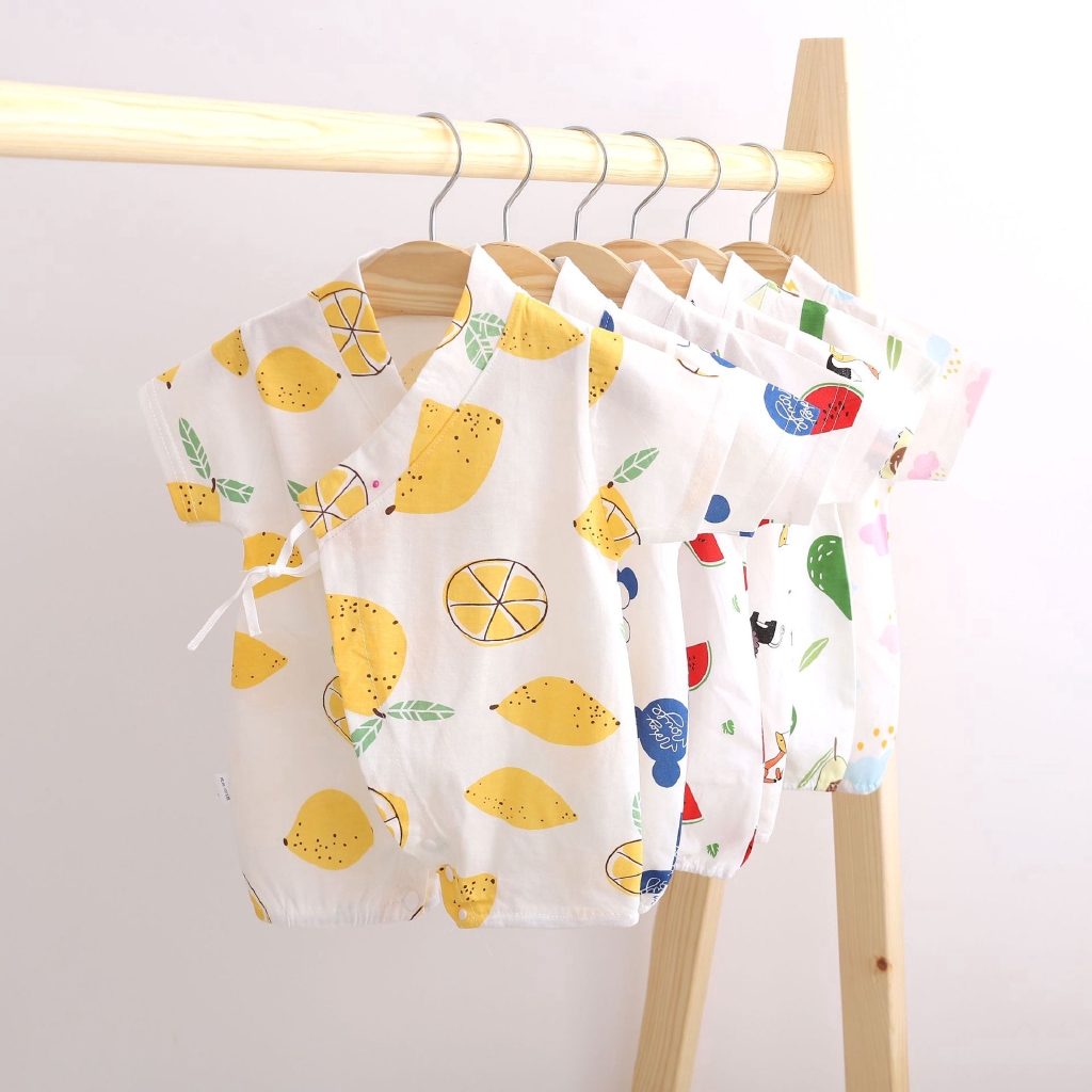 Infant Baby Newborn Girls&boys Cartoon Fruit Colorful Short Sleeve Romper Jumpsuit Bodysuit Shirt Summer Clothes