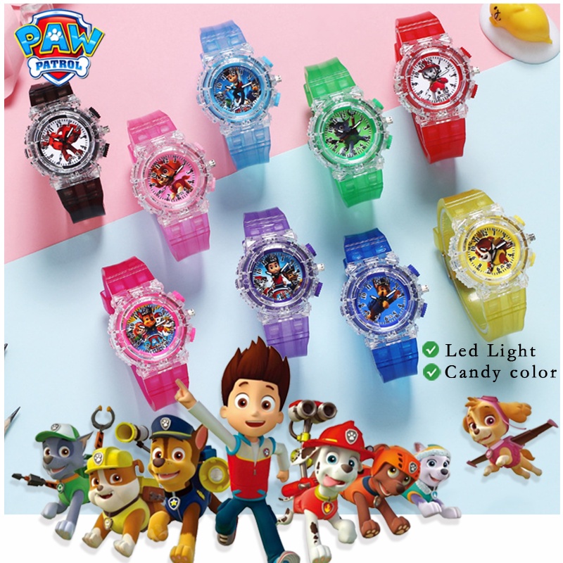 [Value Choice]2024 PAW Patrol Pattern Children LED Light Kids Watches for Boys Girls Students Digital Watch Colorful Flash