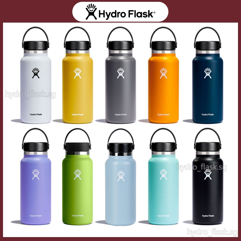 32oz Hydroflask Water Bottlee Thermos Flask - Black Fog Blue Hydro Flask Lid