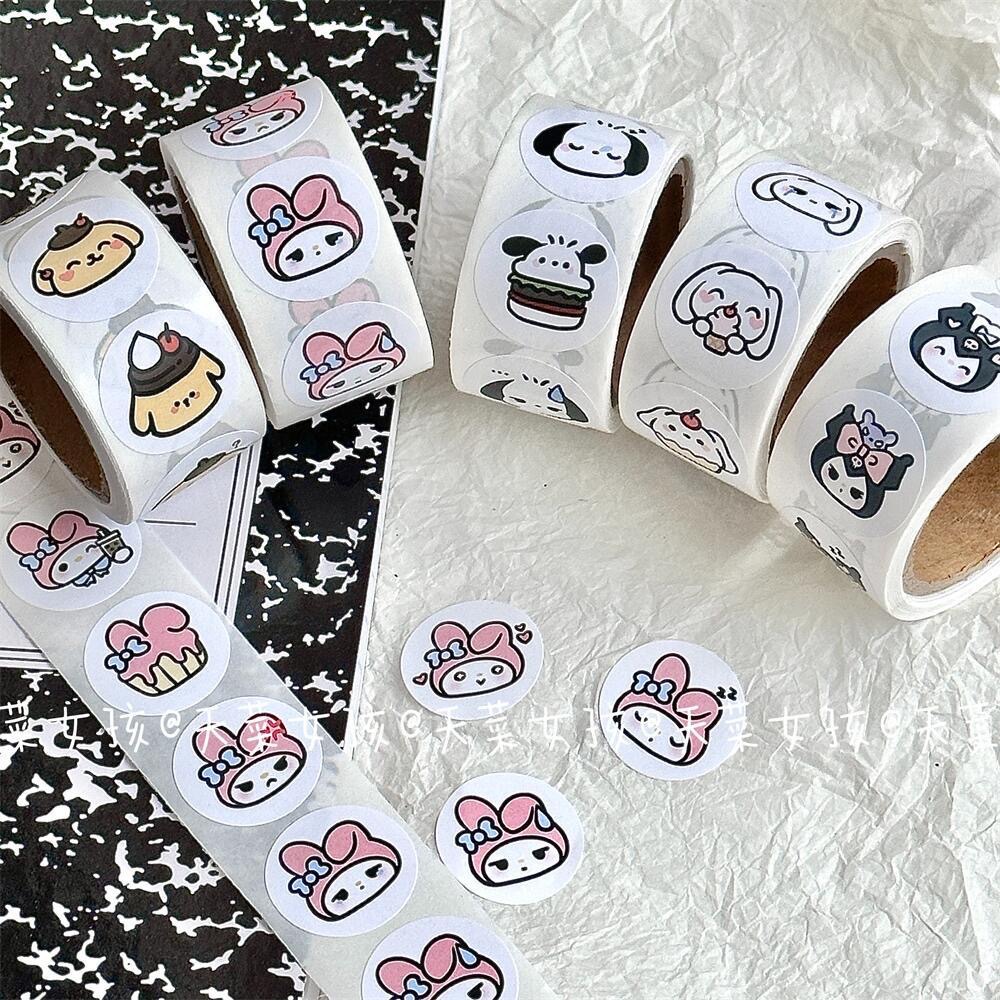 200pcs Sanrio roll stickers, handmade tent materials, decorative jade dog envelope sealing stickers
