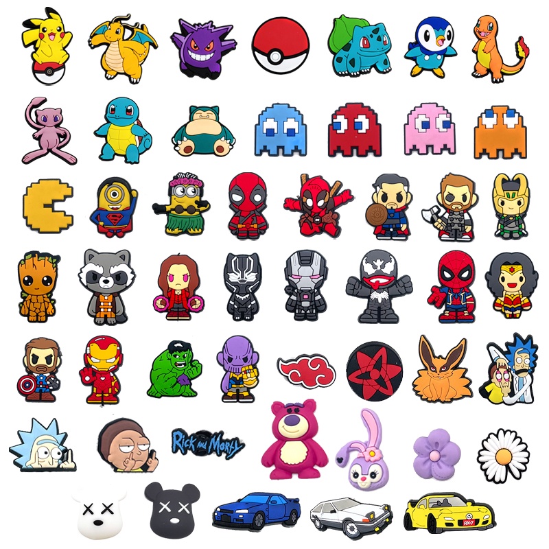 【Hot Cartoon Series】Marvel Croc Jibz Shoe Charms for Cute Garden Shoes DIY Decorative PVC Cartoon Pin Sandal Buckle Accessories