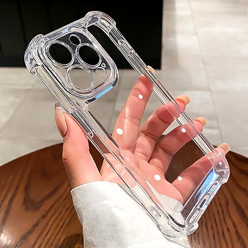 Luxury Clear Silicon Shockproof Case for iPhone 18 14 13 12 11 Pro Max 15 14 Plus XR XS Max 7 8 6s Plus SE 2020 2022 Soft TPU Silicone Case Transparent Back Cover