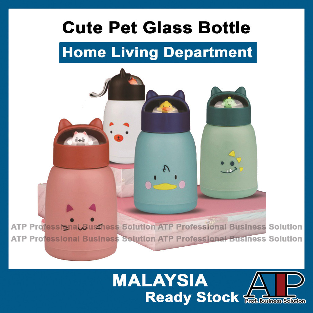 Mug? Cute Pet Design 360ml Insulated Tumbler Coffee Travel Mug Vacuum Insulated Glass Cup Bottle Student Glass Bottle