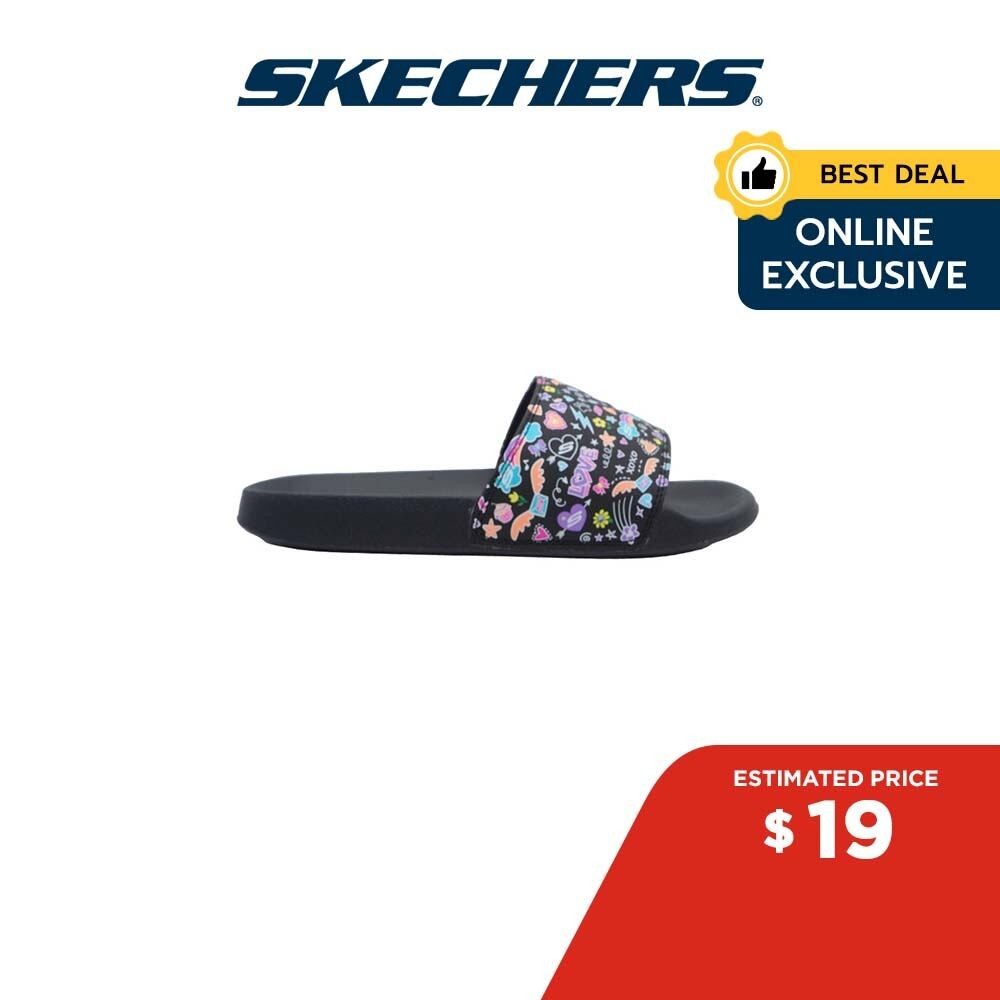 Skechers Online Exclusive Women Cali Side Lines 2.0 Skool Daze Walking Slides - 8730080-BKMT