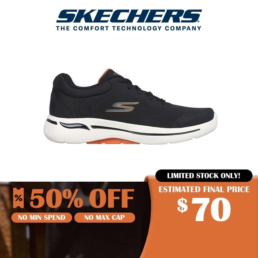 Skechers Online Exclusive Men GOwalk Arch Fit Overview Walking Shoes - 216261-BKOR Arch Fit, Comfort Pillar  Live_50