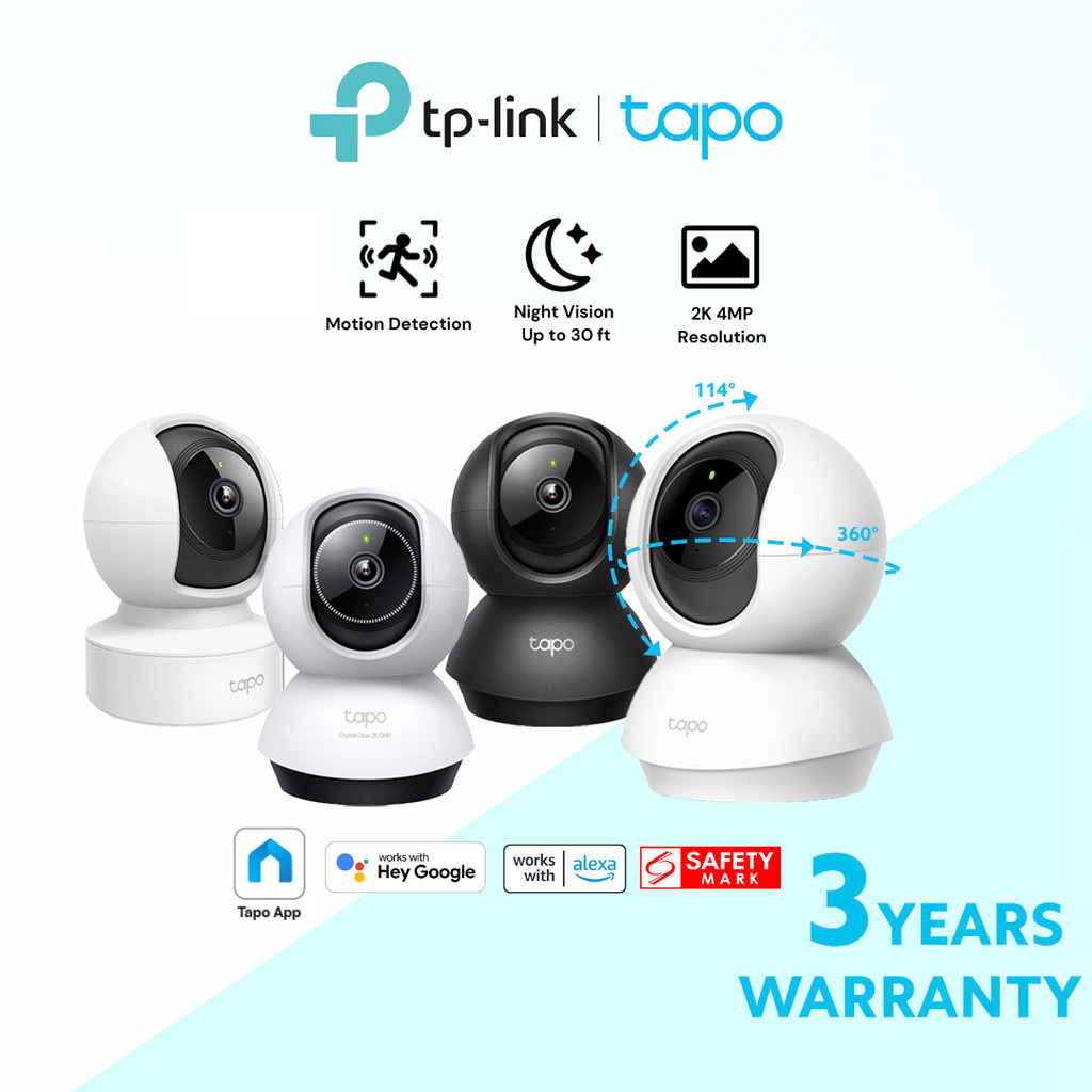 [No.1 in SG] TP-Link Tapo 360 WIFI 2K QHD AI Home Security IP Camera TC70/TC71/TC72/C210/C211/C212