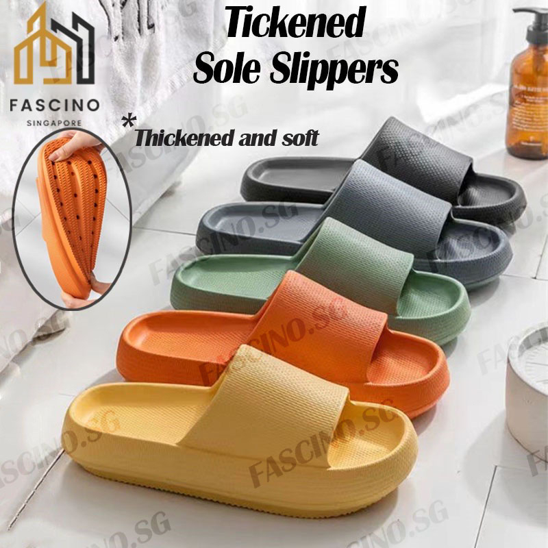 【SG】Thick Sole Home Slippers Shower Slipper Super Soft Bathroom Slippers Indoor Sandal for Women Men