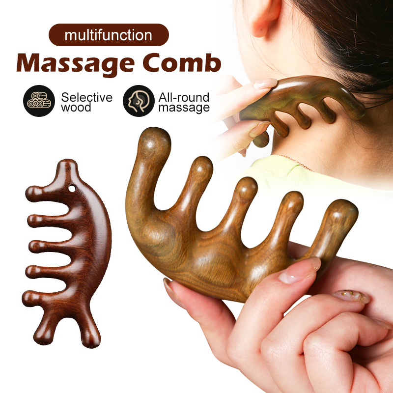 ?Ship 24H?经络按摩梳Sandalwood Meridian Massage Comb Body Acupoint Massager Fatigue Removing Health Care Appliance