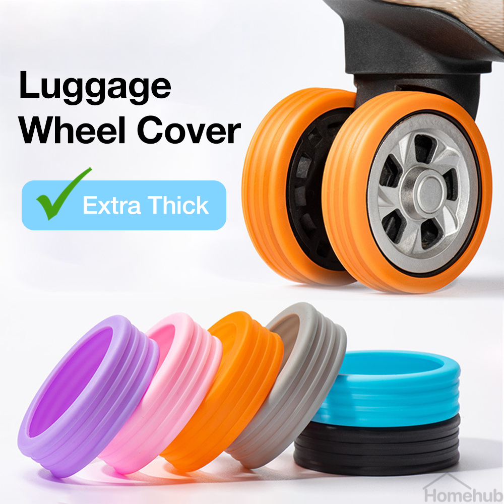 Homehub Luggage Wheel Cover Protector Rubber Caster for Suitcase Travel Protection