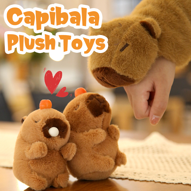 2024 New Product Kapibara Doll Doll Plush Toy Backpack Key Pendant Wagging Tail Blowing Bubble Bracelet Capybara Plush Doll with Music Suitable for Children aged 3-6 Birthday Gifts Holiday Gifts