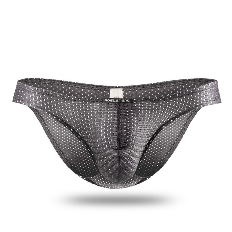 Men's Skinny Ice Silk Mesh Comfortable Briefs Sexy Youth Breathable Trendy Thin 130