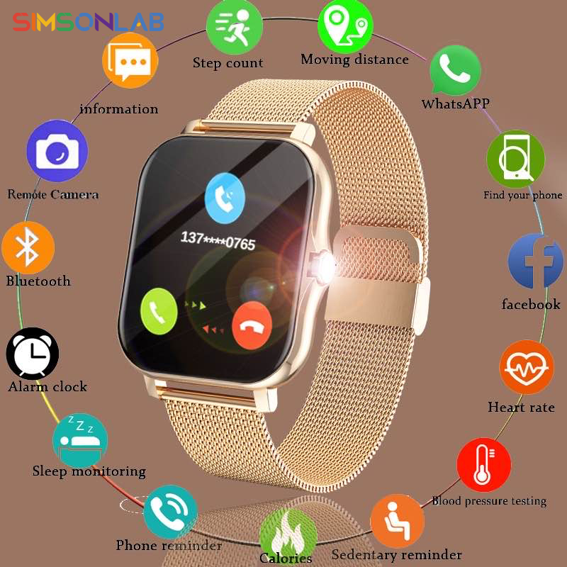 Smart Watch Full Touch Color Screen Fitness Tracker Bluetooth Call Ladies Smartwatch For Men Women